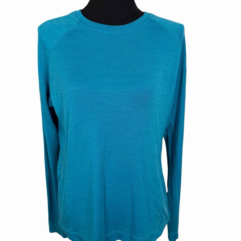 Smartwool Merino 250 Shirt Women’s XL 100% Wool Long Sleeve Base Layer Aqua Blue - Picture 2 of 8